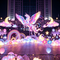 Lanternes personnalisées artisanales Pégase Licorne, Lumières décoratives Nuage de Rêve, Artisanat Héritage pour Grandes Plazas d'Événements et Sites de Visites Nocturnes