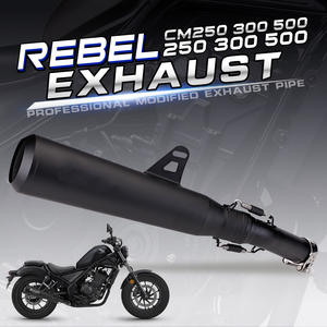Tubo de Escape de Acero Inoxidable para Motocicleta <span class=keywords><strong>Honda</strong></span> Rebel1100 500 CMX500 2017 2018 2019 <span class=keywords><strong>2021</strong></span>, Estilo Caballero Negro - Product Image 2