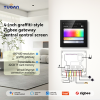 Haut-parleurs de plafond à double voie avec écran tactile de 4 pouces TUOAN, panneau de commande central Tuya Gateway pour appareils de maison intelligente
