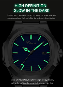 Designer steel strap watch new style night light waterproof simple and fashionable business <b>calendar</b> men's quartz watch - Product Image 5