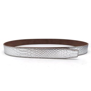 Hochwertiges Carosung Custom Logo Vegan PU Leder Silber Tan Wende <span class=keywords><strong>Python</strong></span> Gürtel Schlangen gürtel Riemen - Product Image 5