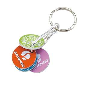 Llavero de metal 2D con diseño personalizado de fábrica, tipo ficha para carrito de supermercado, con bloqueo para carrito 2x2 - Product Image 5