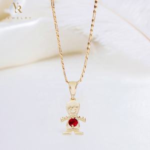 จี้ทองคำแท้ชุบ 18k รุ่น FP1142 สำหรับเด็ก ประดับคริสตัลหลากสี สร้อยคอหินประจำเดือนเกิด 12 เดือน เครื่องประดับสำหรับเด็กผู้ชายและแฟชั่นผู้หญิง - Product Image 1