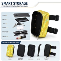 Brassard de téléphone unisexe en PU holographique premium, brillant, en forme de barillet, avec motif lettre, imperméable et réfléchissant, pour la course et le fitness