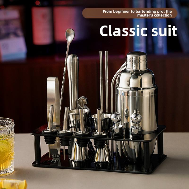 Stainless Steel Cocktail Shaker Set Shaker Cup Hand-Shake Pot Bar ...