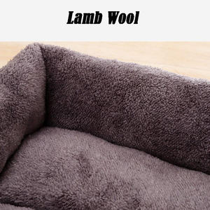 سرير للحيوانات الأليفة بتصميم جديد لفصلي الخريف والشتاء، بيع بالجملة، مقاوم للماء، سميك، بنقش مخالب، سرير مربع أنيق للكلاب - Product Image 3