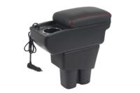 Voiture coréenne 3 glissière USB noir accoudoir de voiture boîte de rangement Console centrale rotative en cuir PU pour Hyudai Accent/Reina 2008-2016