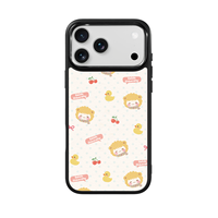 Coque de téléphone AG Feeling Black Edge avec motif lion et canard jaune doré pour iPhone 17, 17 Pro Max, 16 Pro, 15, 15 Pro Max, 15 Pro, 14 Pro Max – Coque magnétique