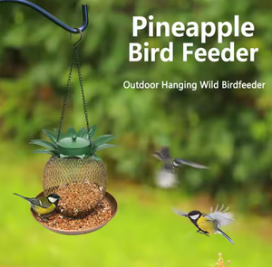 Dứa hình dạng sắt chim trung chuyển Chim Sẻ Vẹt Chim bồ câu thức ăn <span class=keywords><strong>container</strong></span> Vòng kim loại treo chim trung chuyển - Product Image 2