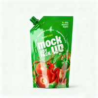 Pochettes souples personnalisées en plastique dépoli avec bec verseur pour ketchup et sauce tomate, emballage alimentaire liquide de qualité alimentaire avec bouchon, vente en gros