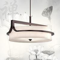 Lustre antique français pour plafond haut, luminaire de salle à manger, chambre vintage, style japonais Wabi Sabi créatif, suspension en tissu