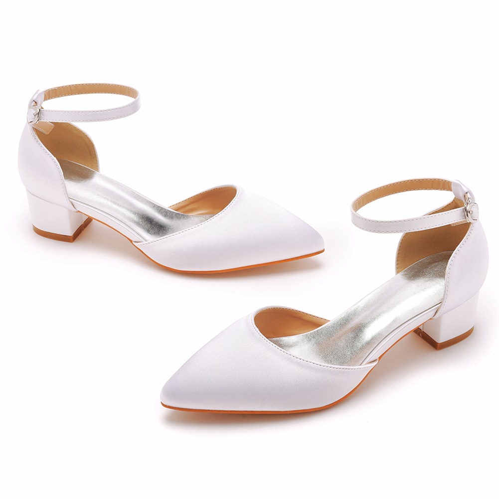 BS051 Woman Wedding Shoes 4.5cm High Heel White Ivory Satin Footwear  Platform Shoes Bride Dress Accessory Party High Heels| Alibaba.com