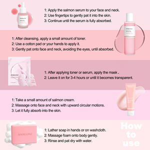 פרטי תווית עור קוריאני טיפול סט לחות סלמון סרום dropper pdrn מסכה טונר סבון קרם עור סט טיפול סט - Product Image 4