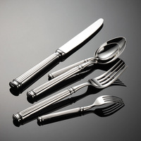 Ensemble de couverts de luxe avec manche de colonne romaine couteau à dîner en acier cuillère fourchette ensemble de couverts