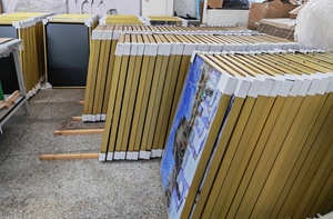 Decorazione per Soggiorno, <span class=keywords><strong>Poster</strong></span> di Lusso in Acrilico Dorato, Arte Moderna da <span class=keywords><strong>Parete</strong></span>, Dipinto Astratto in Cristallo e Porcellana - Product Image 4