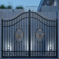 Grill de maison de luxe, design moderne, en fer forgé, porte d'entrée pour jardin