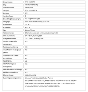 Tarjeta de Red <span class=keywords><strong>Intel</strong></span> <span class=keywords><strong>X710</strong></span>-DA2G1P5 con Chip <span class=keywords><strong>Intel</strong></span> <span class=keywords><strong>X710</strong></span> <span class=keywords><strong>BM2</strong></span>, PCIe 3.0X8, Adaptador de Red de 10 Gbps con Puerto Dual SFP+ - Product Image 4