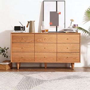 Nordic <b>Cherry</b> Wood Solid Wood Chest Of Drawers Nine Drawer Storage Cabinet Japanese Style Bedroom Dresser - Product Image 1