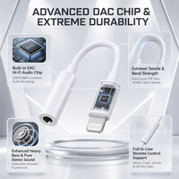 Adaptateur audio USB certifié CE, prix d'usine, vente flash, câble adaptateur 8 broches vers 3,5 mm femelle pour iPhone et écouteurs
