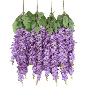 ดอกไม้วิสทีเรียจำลองแบบใหม่สำหรับครอบครัวตกแต่งงานแต่งงานแบบแขวนกล้วยไม้ไทยไหมเรยอนดอกไม้ประดิษฐ์ - Product Image 1