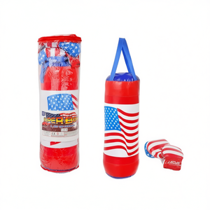 Super Boxing Set Punching Bag And <b>Gloves</b> With American Flag Design For Kids Training 60 Cm - Product Image 2