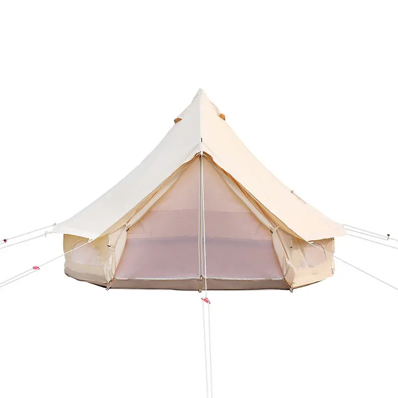 Tente de Camping de luxe en toile de coton, Glamping, grande taille, pour la famille, en plein air
