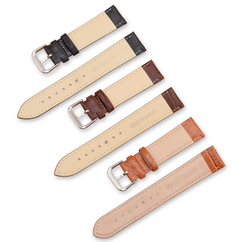 Top Grain Crocodile Pattern Calfskin Multicolor Waterproof Bracelet 14mm 18mm 20mm 22mm 24mm Genuine Leather Watch Band Strap 19