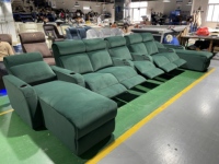 Green Velvet Schlafs ofa 7 Sitzer Lounge Home Cinema Stuhl Sofa Theater möbel Electric Theatre Recliner Wohnzimmer möbel