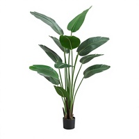 Plante artificielle de style nordique en pot sur pied, accent décoratif d'intérieur, faux palmier bonsaï du voyageur