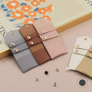 Customized Logo Hot Sale Mini Jewelry Storage Bag Portable Travel Earring Bracelet Bag Unfold 14.5*6cm Leather Jewelry Bag - Product Image 4