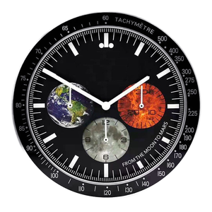 Orologio <span class=keywords><strong>da</strong></span> <span class=keywords><strong>Parete</strong></span> di Lusso <span class=keywords><strong>in</strong></span> Metallo a Forma di Orologio <span class=keywords><strong>da</strong></span> Polso, Design Contemporaneo con Display a Lancetta Singola per Soggiorno, <span class=keywords><strong>Cucina</strong></span>, Ufficio - Product Image 1