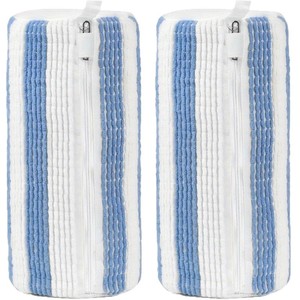 Sac de lavage pour chaussures en chenille OEM, bleu et blanc rayé, fermeture éclair, portable, pour usage domestique - Product Image 5