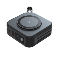 OEM PD 22.5W Charge rapide avec support Banque d'alimentation sans fil Chargeur magnétique 10000mAh Mini Banque d'alimentation avec câbles