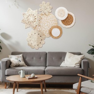 Cestas Decorativas de Pared, Cestas Redondas de Mimbre Rústico para Colgar en la Pared, Arte de Pared para Salas de Estar, Dormitorios y Cocinas de Estilo Rústico - Product Image 5