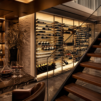Système d'étagères pour cave à vin sur mesure, en bois et métal, modulaire, pour villa, hôtel, restaurant, club, projet