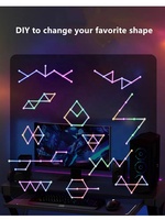 Nouvelle arrivée Smart Home RGB Glide Lighting 9 lignes Design mural moderne lumière LED blanc noir ABS synchronisation de la musique pour le streaming de jeux