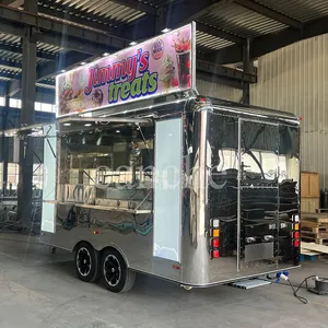 Kiosque alimentaire mobile en acier inoxydable de 4 m pour barbecue et pizza, avec cuisine complète - Product Image 2