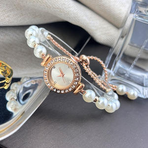 Elegante <span class=keywords><strong>Orologio</strong></span> da Polso Regolabile per Donna, Romantico <span class=keywords><strong>Orologio</strong></span> al Quarzo con Perle Bianche e Cinturino a Corda, <span class=keywords><strong>Quadrante</strong></span> con Strass (WA386) - Product Image 2