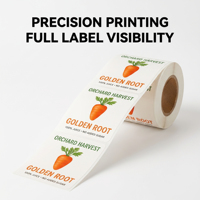 Étiquettes autocollantes personnalisées en vinyle imperméable pour bouteilles de jus de fruits, rouleau d'autocollants brillants avec logo adhésif pour emballages de jus de carotte et de boissons