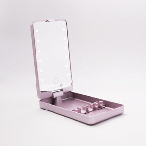 12 pièces LED Lumières <span class=keywords><strong>360</strong></span> Rotation Pliable Miroir Cosmétique Carré Boîte avec des Lumières pour Pinceau De Maquillage - Product Image 3