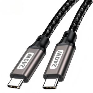 Câble de charge rapide Type-C vers Type-C 240W, cordon de chargeur de données USB-C PD, nylon tressé pour iPhone, tablette - Product Image 2