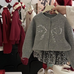 Tongxingyuan Girls' Knit Sweater FHW7027 Thickening Solid Color Single-breasted Cotton Autumn Winter Outerwear - Product Image 5