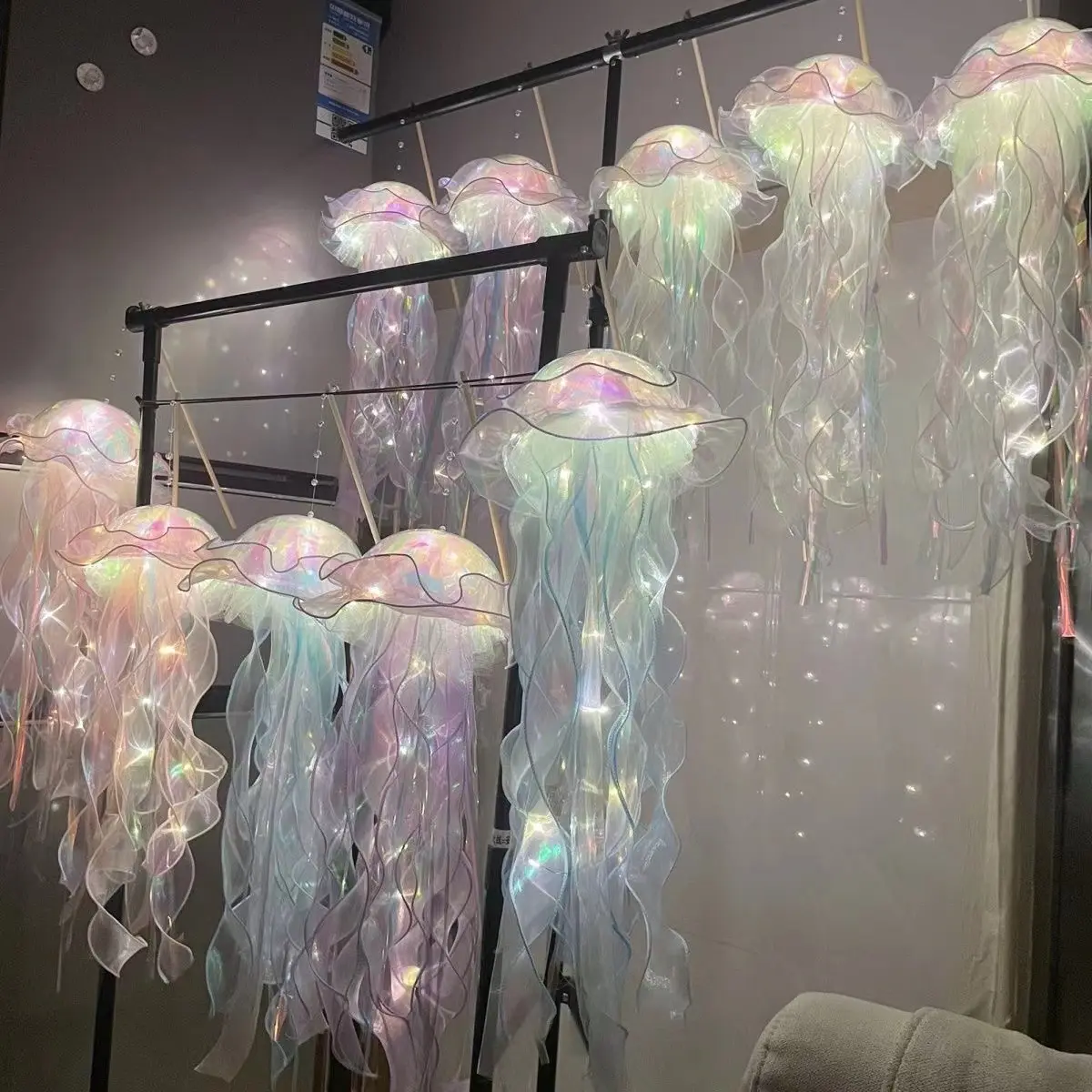 LED Jellyfish Copper Wire String Fairy Night Light Natal Wedding Party Holiday Decoração Portátil Jellyfish Lanterna