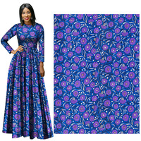 Vente en gros d'usine, tissu imprimé en batik africain 100% polyester, motif hollandais, 6 yards par pièce