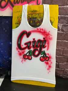 Débardeur OEM ODM Airbrush style été, motif néon '<span class=keywords><strong>Name</strong></span>' années <span class=keywords><strong>90</strong></span>, design 'freaknik' peint à l'aérographe pour la plage - Product Image 6