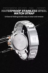 Top Brand NAVIFORCE 8065 Fashion Watch Men's Quartz Watches <b>Waterproof</b> Sport <b>Wristwatch</b> Stainless Steel Band 2025 - Product Image 4