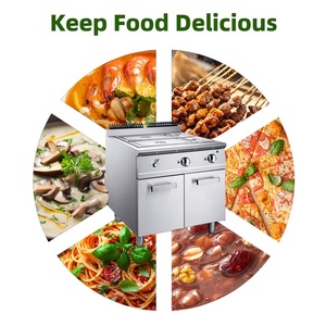 Pemanas Makanan Listrik Heavy Duty 4 Pan Bain Marie Kabinet Alas Stainless Steel Peralatan Dapur Restoran Stasiun Sup Manual - Product Image 4