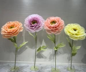 <span class=keywords><strong>Papel</strong></span> de <span class=keywords><strong>seda</strong></span> organza personalizado flor gigante flor artificial <span class=keywords><strong>para</strong></span> escaparate decoración de boda decoración del hogar - Product Image 6