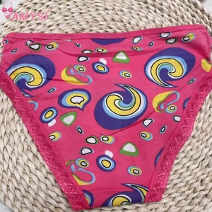 Amysi 7006 #   10-15 Yaş Çocuklar İçin Yazlık Yüksek Belli Örgü Logolu Süt İpek Tanga Külotlar Hızlı Satış - Product Image 6