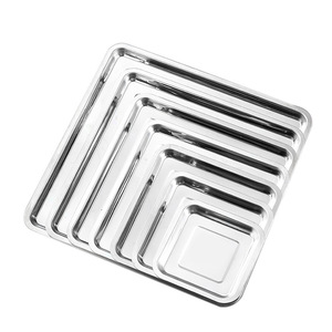 Stainless Steel Square Tray <b>Set</b> 410 Grade Multi Functional For Hotel Kitchen Serving <b>Baking</b> Steaming - Product Image 2
